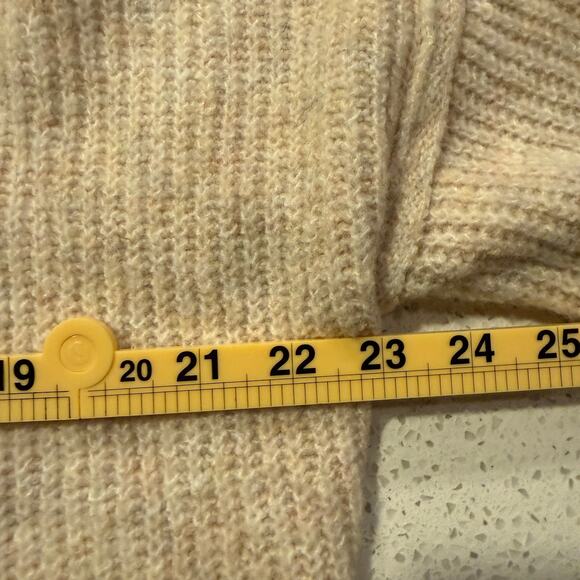 The Workshop NEW Oatmeal Beige Mock Neck Chunky Knit Sweater Medium Cozy Soft - Picture 8 of 8